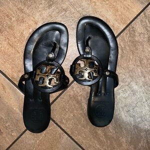 Black Tory Burch metal sandals